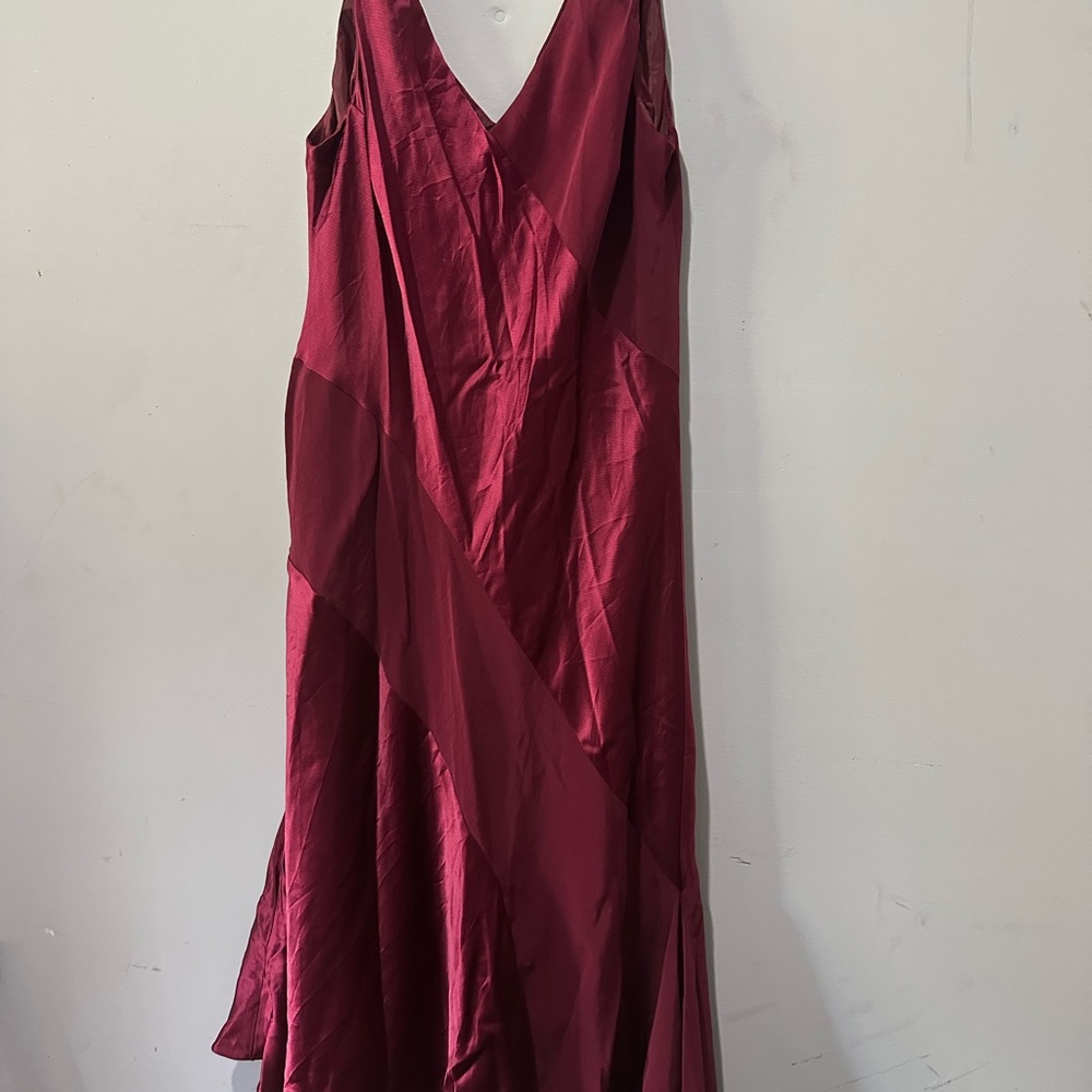 Jones New York Asymmetrical Burgundy Dress